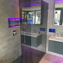 MERLYN 1600mm Smoked 100mm Glass Panel £650